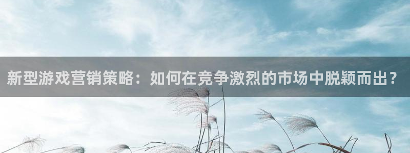 鼎点娱乐平台官网登录：新型游戏营销策略：如何在竞争激烈的市场